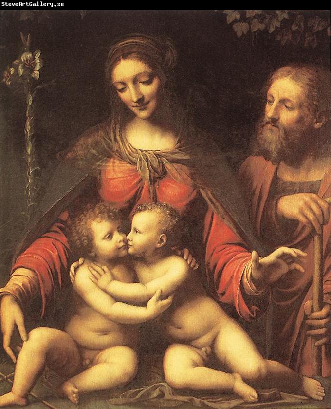 LUINI, Bernardino Holy Family with the Infant St John af